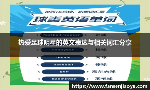 热爱足球明星的英文表达与相关词汇分享